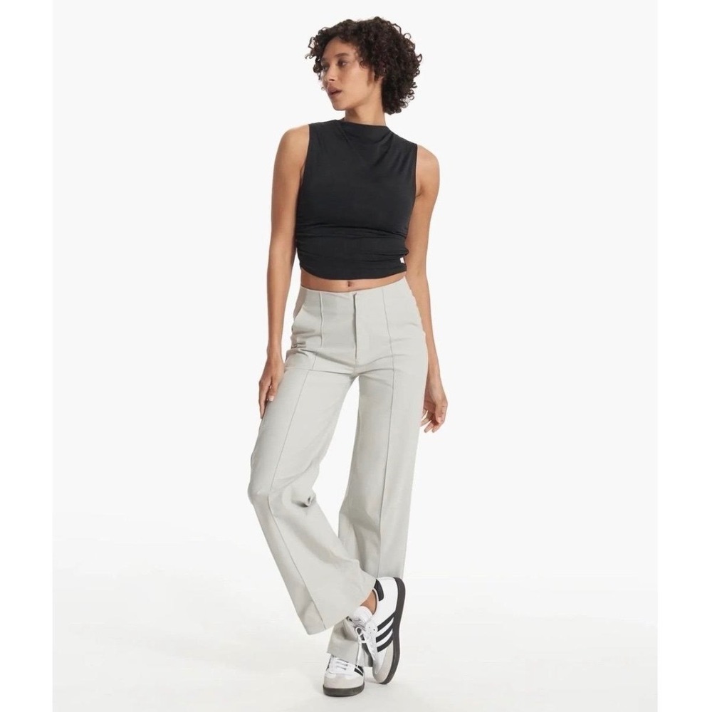 Vuori High Rise Wide Leg Performance Trouser Pintuck Pants Size XS